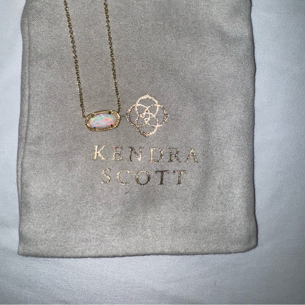 Kendra Scott Elisa Gold Necklace with Opal Stone